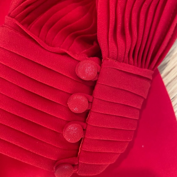 Red one shoulder dress by AIJEK - Picture 4 of 7